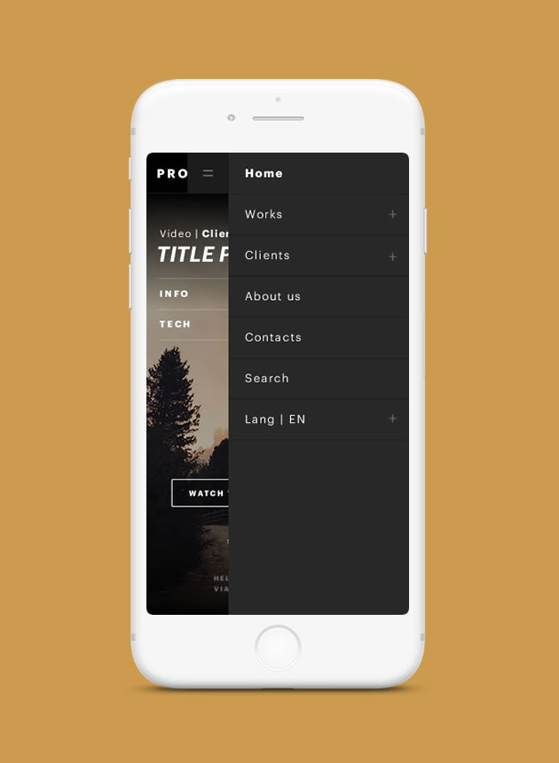 Probasix menu mobile
